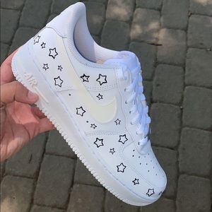 Air Force 1 Custom🖤 black outliner stars